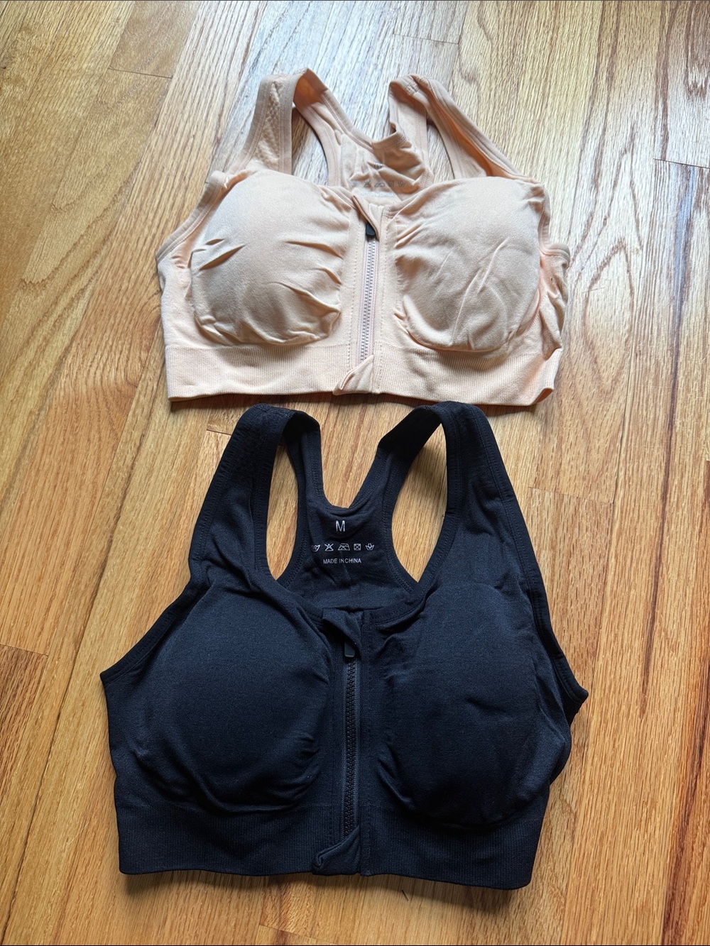 Women’s Front-Zip Bra - Nude and Black